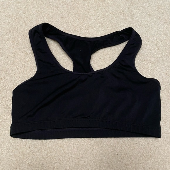 Fruit of the Loom Black Racerback Light Impact Unpadded Sports Bra - Picture 1 of 4